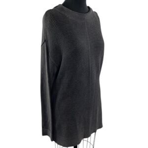 Carbon2Cobalt Gray Ribbed Grunge Cotton Sweater Mens M Textured Edgy Minimalist